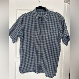 Blue Checkered Zip Up Shirt